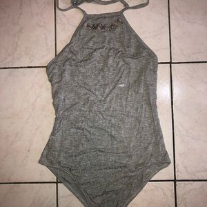 Kendall And Kylie floral Embroidered Halter Romper